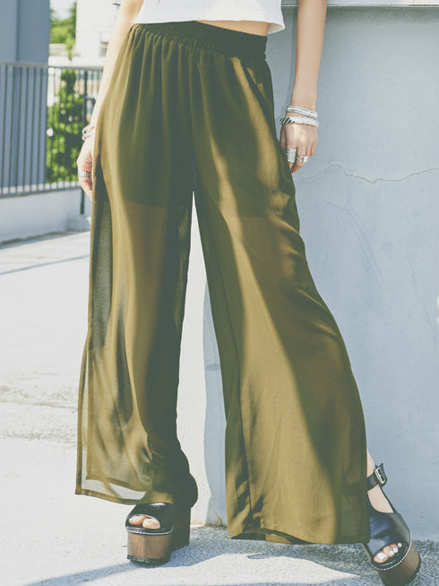 レイヤードシアーワイドパンツII