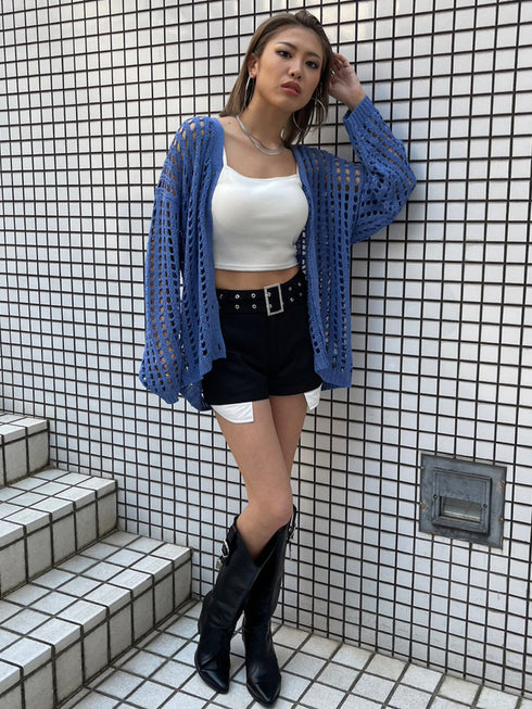 ハトメベルト付ツイルショートパンツ