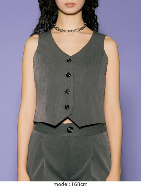 スリーブレスジャケットベスト