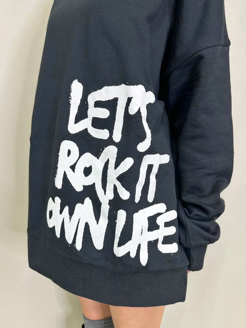 裾ロゴ裏毛トップ