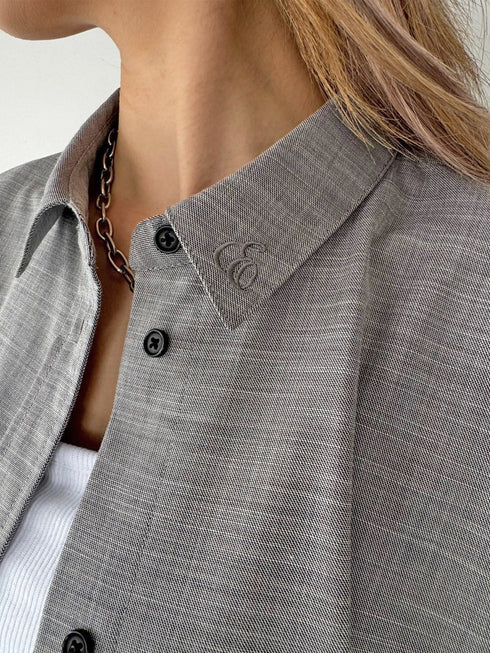 リネンライクシャツセットアップ