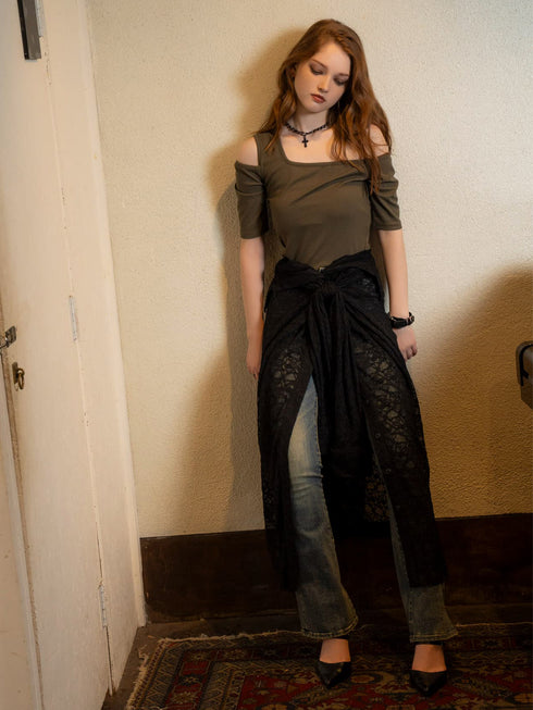 アシメデザインカットリブTOP