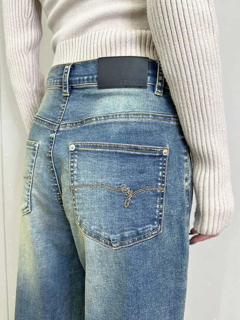 ヴィンテージライク加工ワイドパンツ