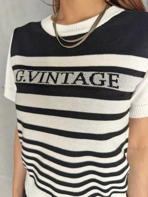 グラム・ヴィンテージボーダーニットトップス