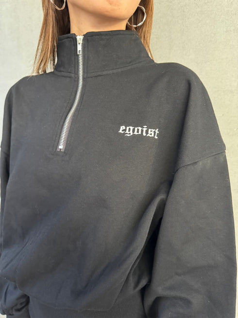 ハーフZIP裏毛ミニワンピース