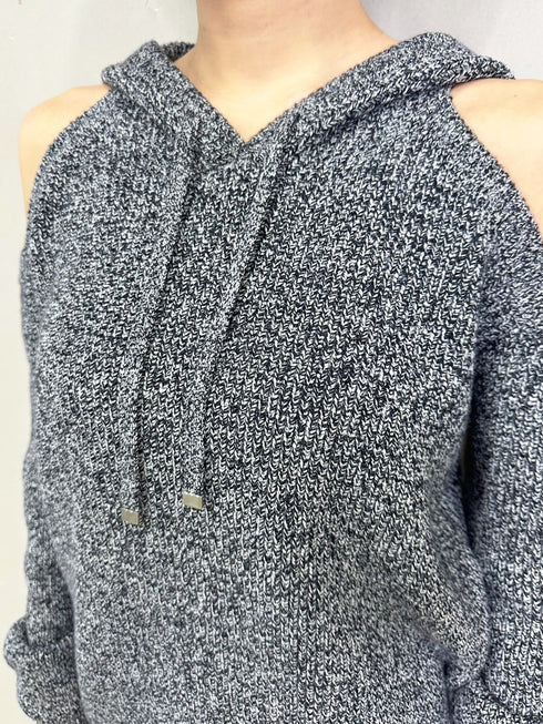 肩あきフード MIX二ットトップ