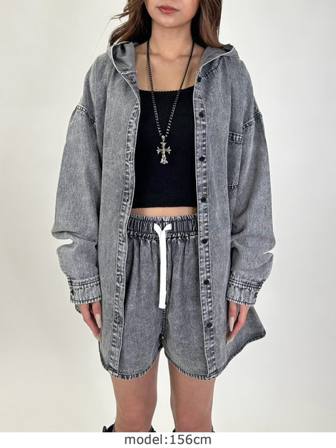 ケミカルフードシャツ