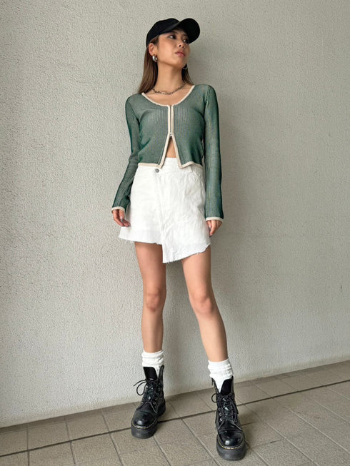 ラップデニムミニスカート