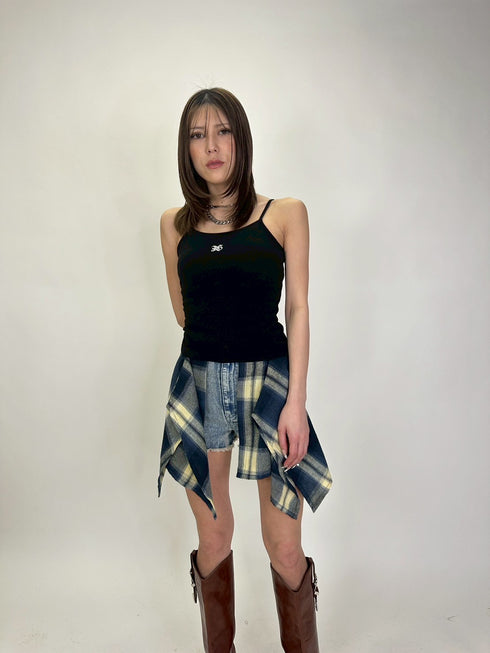 ロゴ刺繍キャミトップ