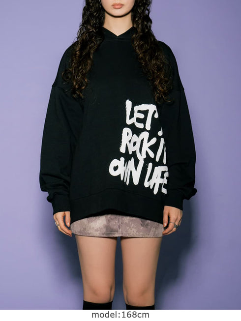 裾ロゴ裏毛トップ