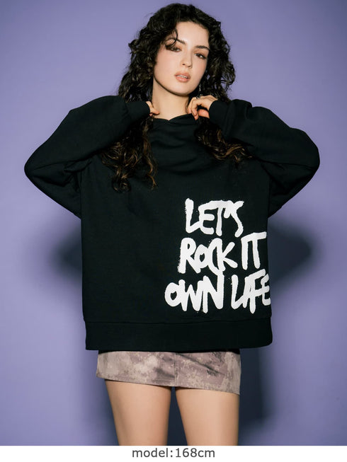 裾ロゴ裏毛トップ