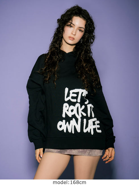 裾ロゴ裏毛トップ