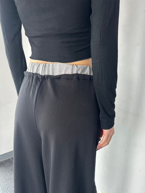 コントラストトリムスウェットカーゴパンツ