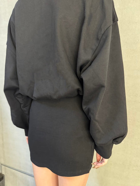 ハーフZIP裏毛ミニワンピース