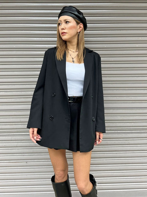 ワイドベルト付ダブルジャケット