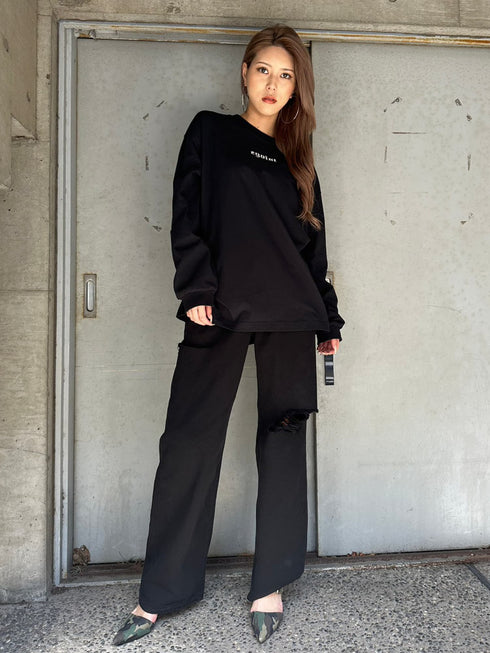 EG Blackツイルワイドパンツ