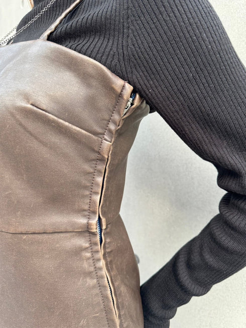 ヴィンテージレザーキャミワンピース