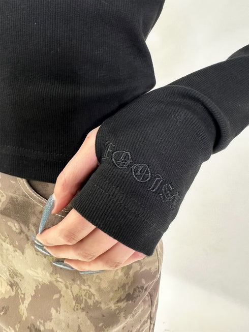 レースアップフードトップ