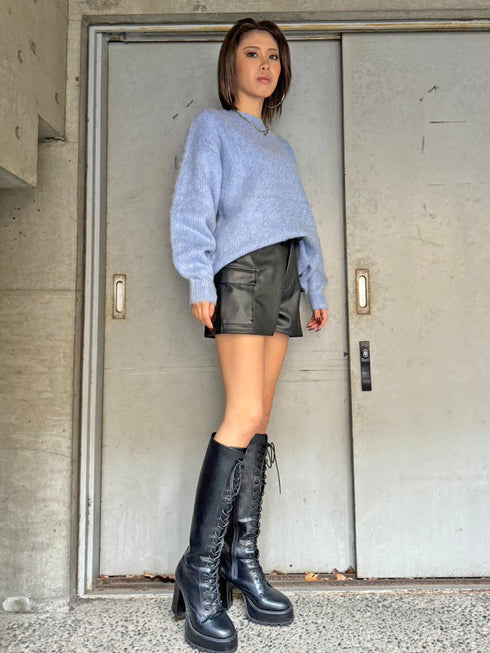 ロングシャギービッグニットトップス