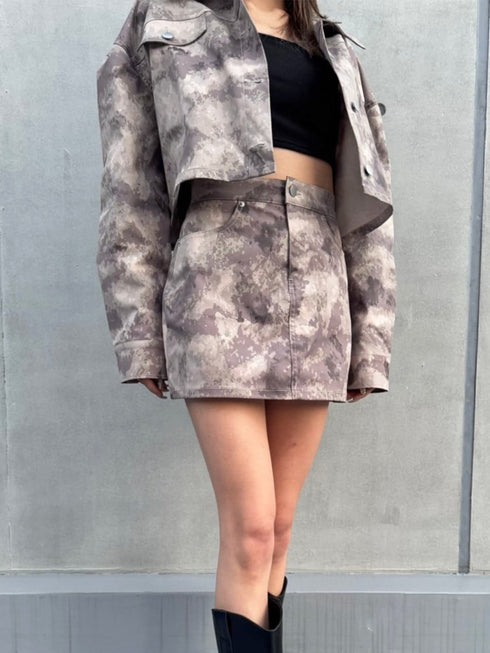 ニュアンス柄ミニスカート