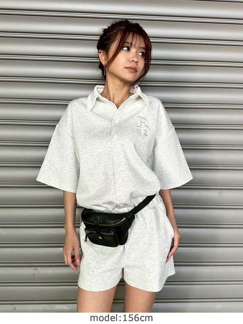 ラガーシャツ半袖オールインワン