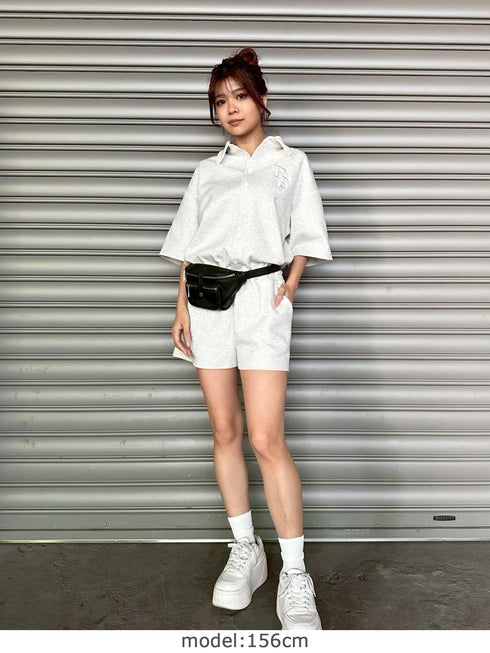 ラガーシャツ半袖オールインワン