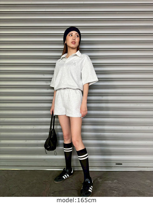 ラガーシャツ半袖オールインワン