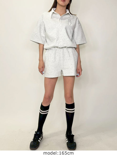 ラガーシャツ半袖オールインワン