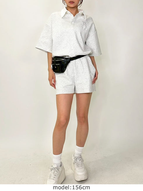 ラガーシャツ半袖オールインワン