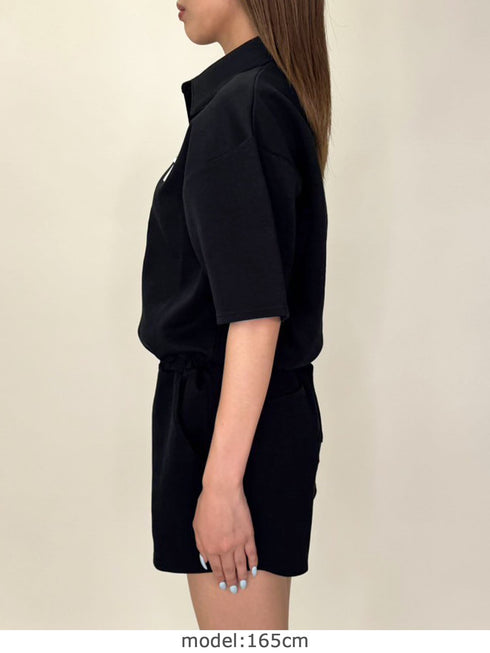 ラガーシャツ半袖オールインワン