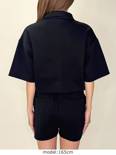 ラガーシャツ半袖オールインワン