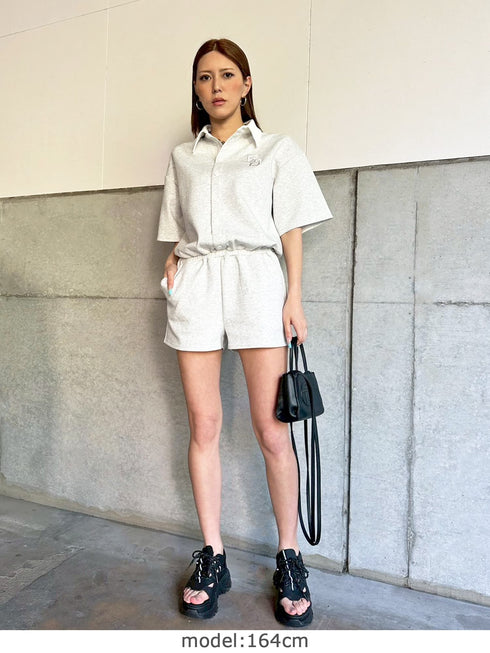 ラガーシャツ半袖オールインワン