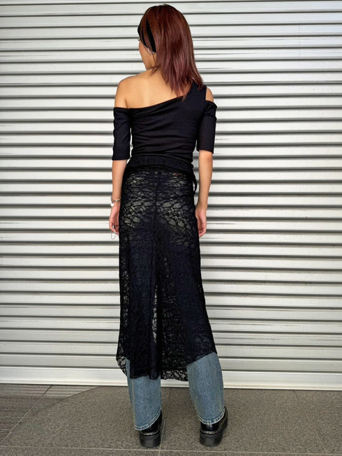 レースシャツライクロングスカート