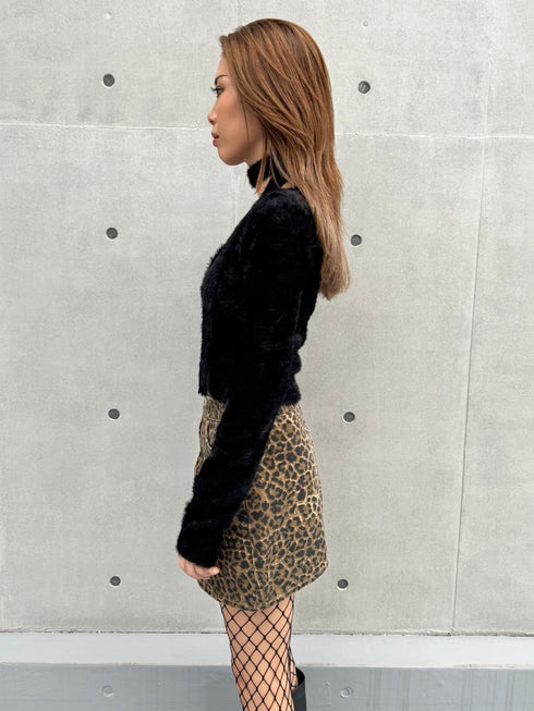 ストール付スクエアネックニットトップス