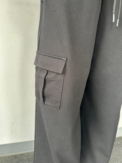 コントラストトリムスウェットカーゴパンツ