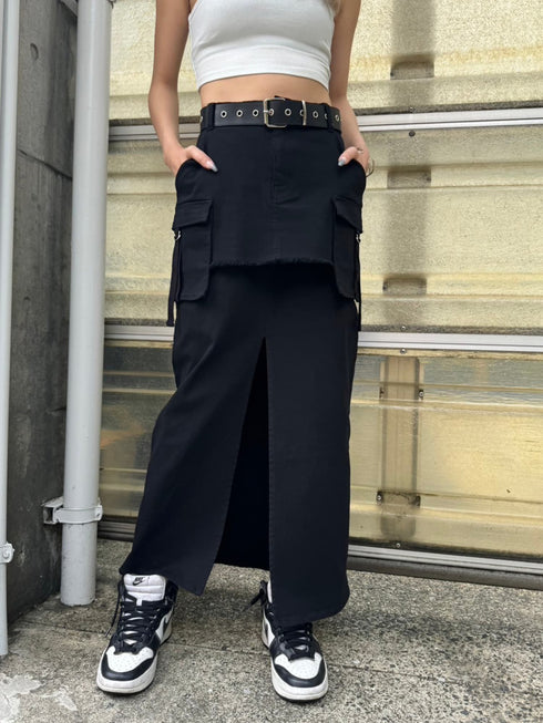レイヤード風カーゴスカート