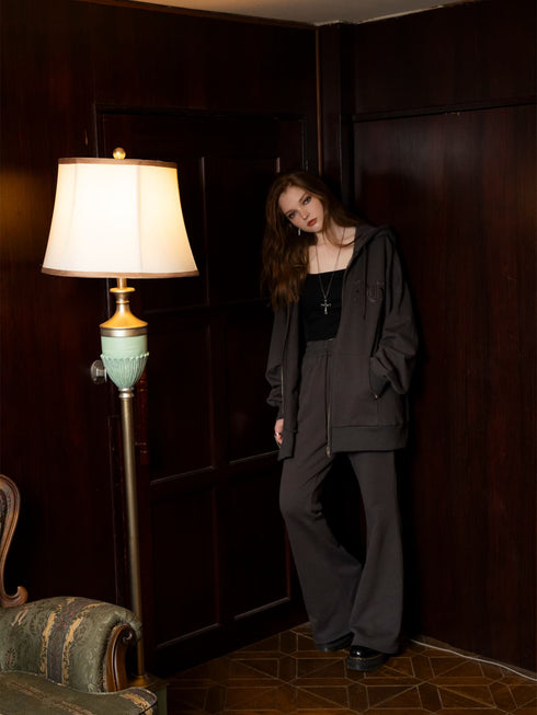 ロゴ刺繍加工風スウェットパンツ