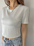 シャイニーショート半袖トップス