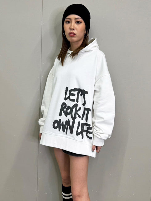 裾ロゴ裏毛トップ