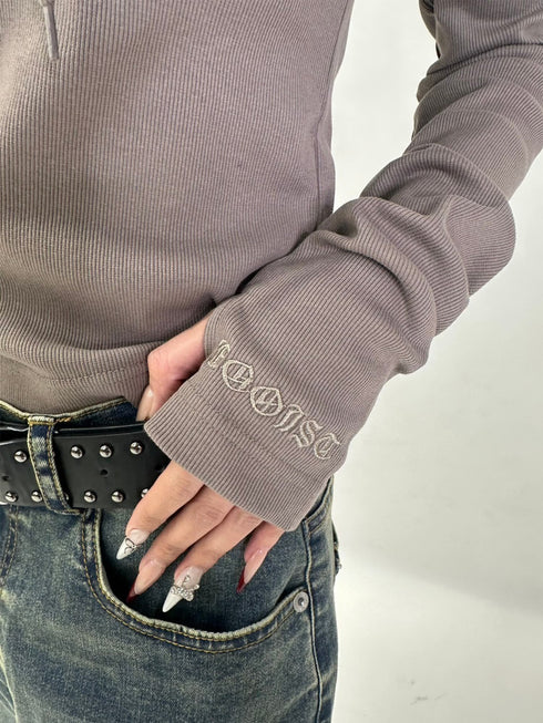 レースアップフードトップ