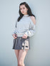 カットアウトスウェットトップス