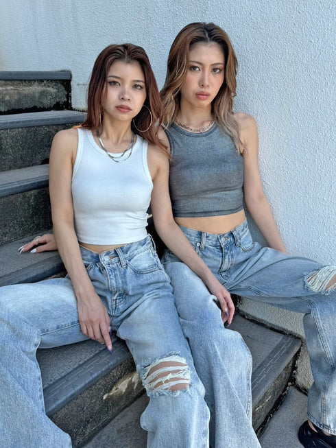 シャイニーショートタンクトップス