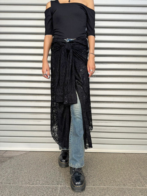 レースシャツライクロングスカート