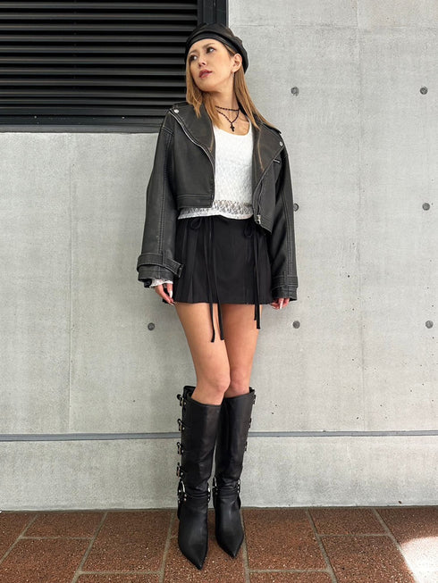 リボンプリーツミニスカート