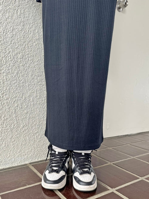 フロントジップリブフーディワンピース