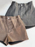 ヴィンテージ風フェイクレザーショートパンツ