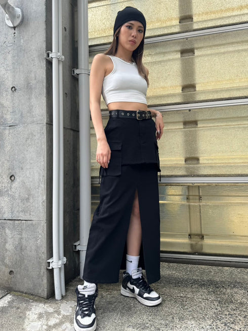 レイヤード風カーゴスカート