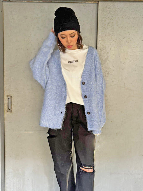 ロングシャギーオーバーカーディガン