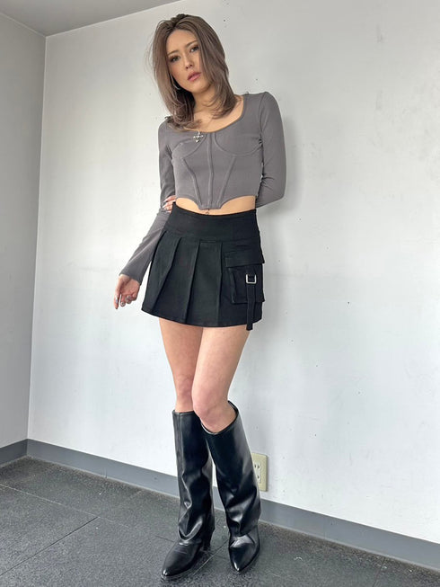 カーゴポケットプリーツスカートⅡ