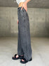 カットオフハイウエストデニムワイドパンツ